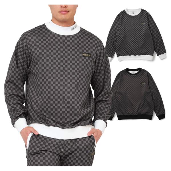 V12 ゴルフ トレーナー メンズ 長袖 プルオーバー LUX クルーネック ストレッチ スウェット...