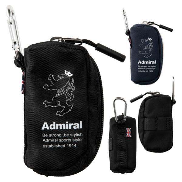 アドミラルゴルフ ボールポーチ メンズ レディース ボールケース 2個収納 カラビナ ゴルフポーチ ...