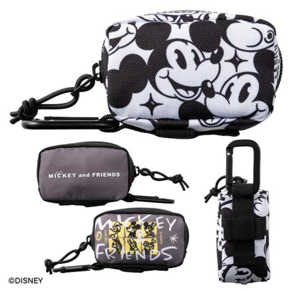 ディズニー ゴルフ ボールポーチ メンズ レディース ボールケース 2個収納 カラビナ付き ゴルフポ...