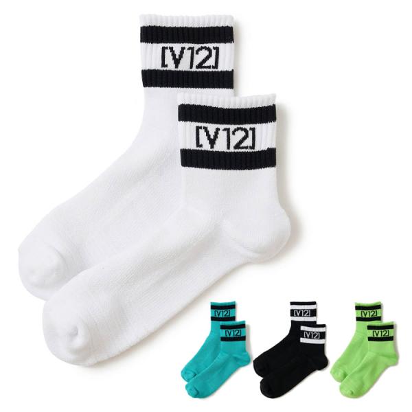 V12 ゴルフ ソックス メンズ 靴下 ミドル丈 ミドルソックス スニーカーソックス ショートソック...