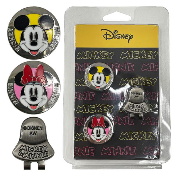 ディズニー ゴルフ マーカー メンズ レディース ロゴ キャップマーカー 2個セット メタル ゴルフ...