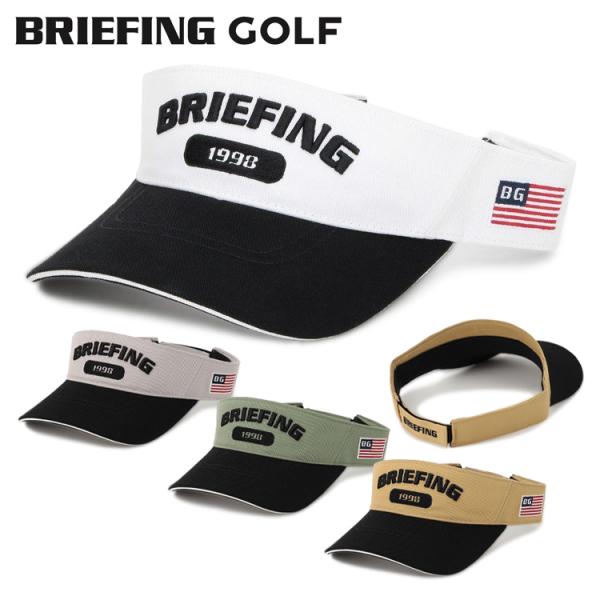 ブリーフィング ゴルフ バイザー メンズ サンバイザー 帽子 カレッジロゴ ツイル ベルクロ仕様 サ...