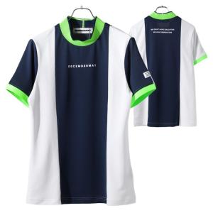 DECEMBERMAY ディセンバーメイハイネック 半袖TシャツネイビーサイズS ディセンバーメイ ゴルフ モックシャツ メンズ 半袖 ハイネック バック