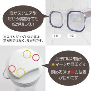 お得2本セット スリムジャグ1.5L ホワイト...の詳細画像5