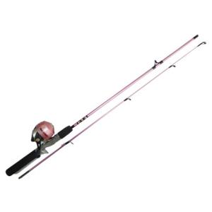 ゼブコ 2 Zebco2 スピンキャストリール ピンク 5 6ｆｔロッド タックルセット