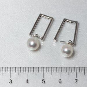 真珠 ピアス 白蝶 白 伊勢志摩 卸 約7.5mm k18wg 誕生石 6月 プレゼント用