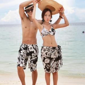 花柄 セット 水着 ペアルック カップル ペアルック