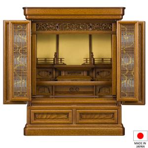 仏壇 唐木ミニ仏壇 志輪 黄肌 20号 高さ62cm×巾50.5cm 唐木仏壇 上置き型 伝統型仏壇 国産 日本製｜takita