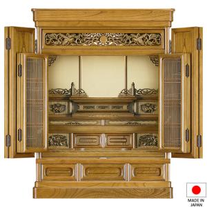 仏壇 唐木ミニ仏壇 京華 欅(神代色) 28号 高さ85cm×巾65cm 唐木仏壇 上置き型 伝統型仏壇 国産 日本製｜takita