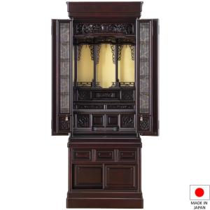 仏壇唐木仏壇「銀河HRN」20号本黒檀・紫檀系仏具Bセット付 唐木