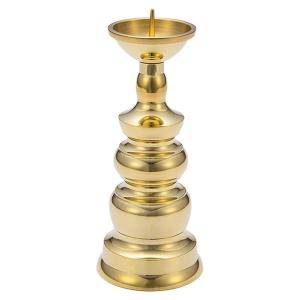 仏壇屋 滝田商店 獅子掛中口 火立(ローソク立て・燭台) 磨き 6寸付