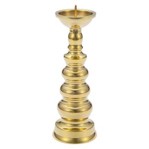 ローソク立て　真鍮　(仏具、仏壇)5 楽天市場】【送料無料】5号 ローソク立て 真鍮色 金色 仏壇 仏具
