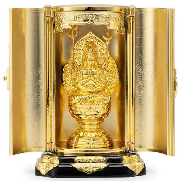 厨子付き千手観音菩薩 合金製 9.7cm【渡辺景秋作】