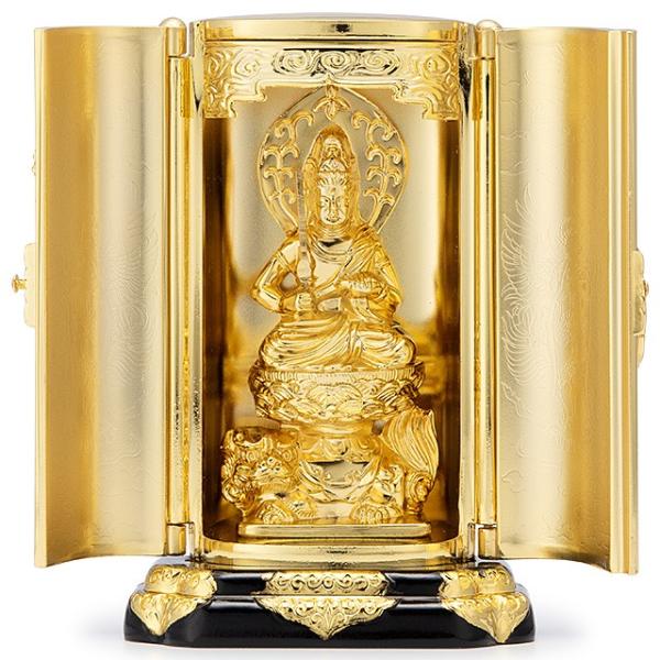 厨子付き文殊菩薩 合金製 9.7cm【渡辺景秋作】