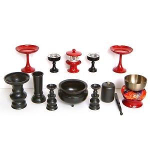 仏壇屋 滝田商店 縁付前香炉（机上香炉）黒色 9寸（寺院用仏具
