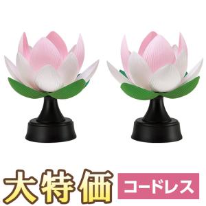 盆提灯 盆ちょうちん お盆提灯 霊前灯 常花蓮華 コードレス G835(一対)｜takita