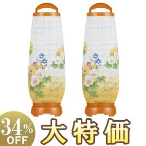 盆提灯 ちょうちん 霊前灯 灯明 極楽灯 8号 ゴールド 1対入り 電気式