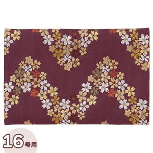 経机掛け 防炎マット 流れ桜・紫 16号用（仏壇用 経机敷き 金襴 防火マット）｜仏壇・仏具販売-仏壇屋 滝田商店