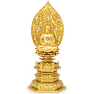 福和屋 仏像 曹洞宗 臨済宗 禅宗 釈迦如来像 柘植八角台座 飛天光背
