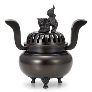 仏壇屋 滝田商店 獅子掛中口 火立(ローソク立て・燭台) 黒色 5寸付