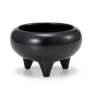 仏壇屋 滝田商店 縁付前香炉（机上香炉）黒色 9寸（寺院用仏具