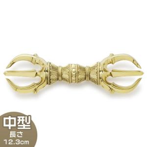 三鈷杵 中型 長さ 12.3cm（京都製 密教法具 前具 寺院用仏具）