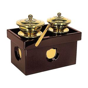 携帯用 塗香洒水器 セット 桐箱入 ずこうき、しゃすいき 二器箱 仏具