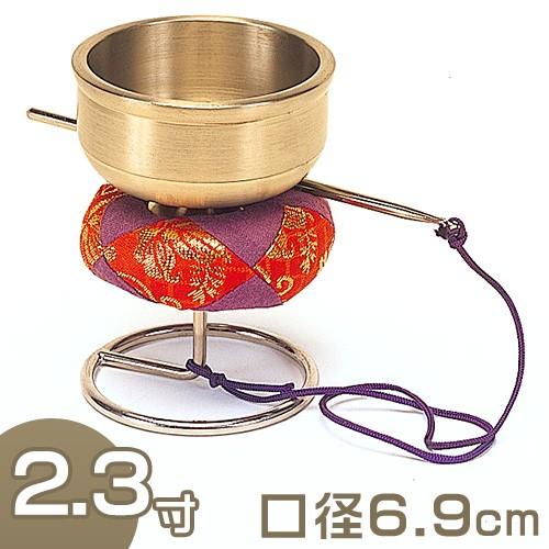 スタンド型印金(銀鈴) 2.3寸（携帯用リン りん）（京都製寺院用仏具）