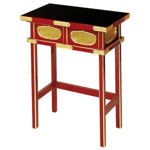 仏壇屋 滝田商店 固定式立焼香机筆返し付 黒塗 2.5尺（寺院用仏具