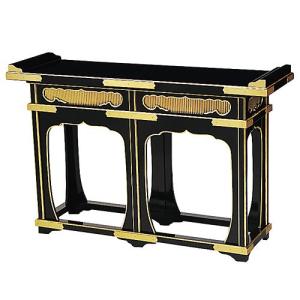 仏壇屋 滝田商店 固定式立焼香机筆返し付 黒塗 2.5尺（寺院用仏具