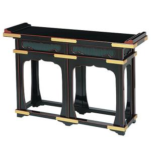 仏壇屋 滝田商店 固定式立焼香机筆返し付 黒塗 2.5尺（寺院用仏具