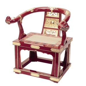 仏壇屋 滝田商店 新型略式曲録 朱塗り（寺院用椅子）（寺院用仏具