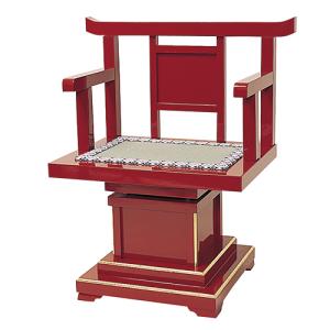 仏壇屋 滝田商店 新型略式曲録 朱塗り（寺院用椅子）（寺院用仏具