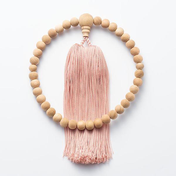 女性用数珠 ibuki さくら 8mm玉 正絹草木染房 山桜（やまざくら） 数珠袋付き 桐箱入り