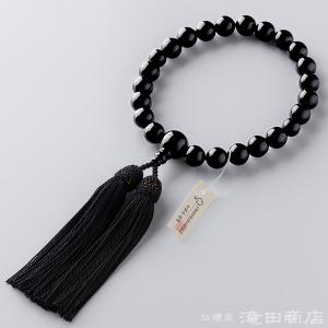 数珠 男性用 黒オニキス 22玉 念珠袋付きの詳細画像1