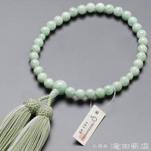 仏壇屋 滝田商店 数珠 女性用 ブルーカルセドニー (ブルーレース 仏壇屋 滝田商店 数珠 女性用 ブルーカルセドニー (ブルーレース