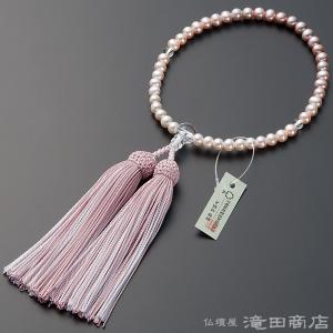 数珠 女性用 淡水パール グラデーション 6m...の詳細画像1