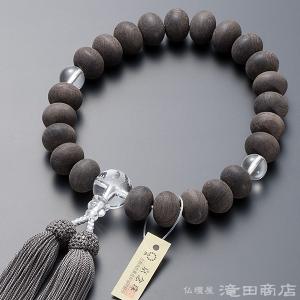 京念珠【ブラックオニキス:大粒天然水晶竜彫り仕立】男性用数珠 京念珠【ブラックオニキス:大粒天然水晶竜彫り仕立】男性用数珠