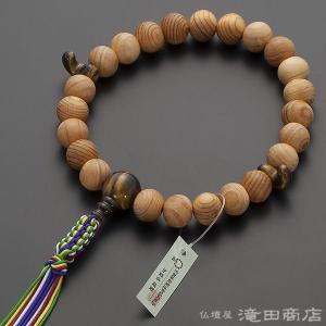 仏壇屋 滝田商店 神道用数珠 男性用 桧(ひのき) インドヒスイ仕立 2天