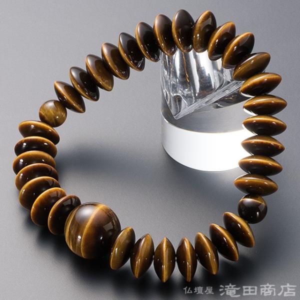 腕輪念珠 数珠 ブレスレット 虎目石 平玉 12×5mm玉