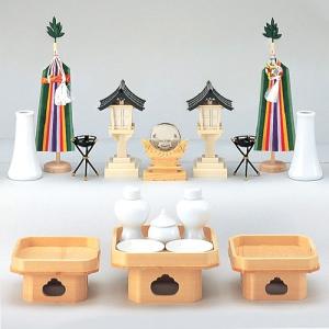 仏具＆神具セット　【１５点】　お盆　供養　神事　法要　仏教　神道 佛具　お墓 仏壇屋 滝田商店 祖霊舎(神徒壇)用神具セット 小(御霊舎 祭壇宮 神道