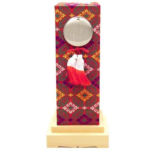 回出型霊璽(御霊代) 鏡錦付覆い 5寸 桧材 国産（日本製）