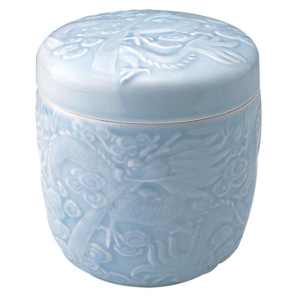 骨壷（骨壺） 青磁 昇龍 5寸（骨つぼ 分骨 納骨 手元供養）