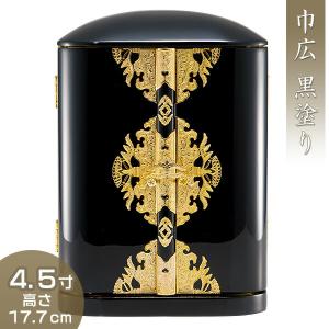 厨子 丸厨子 巾広 黒塗り 4.5寸 国産（日本製）｜takita