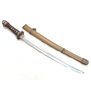 尾形刀剣 陸軍大刀 大日本帝国軍刀 軍茶革包鞘 ベビー家具/寝具/室内