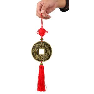 古銭柄中国結び飾り 民俗工芸品 古銭美術品 幸...の詳細画像1
