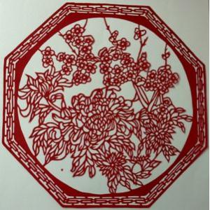 切リ絵 （八角花）【中国雑貨 】多幸屋切り絵販売