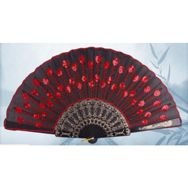 スパンコール扇子バレエ扇子バレエ用 レース扇子 練習用 刺繍がされたレースの扇子