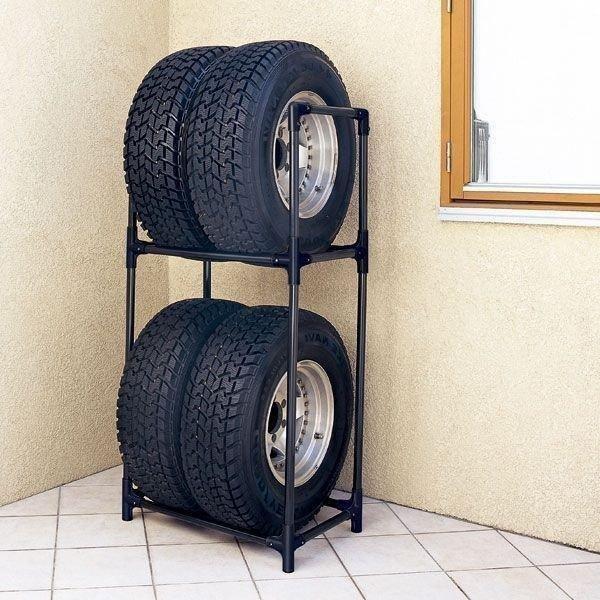 タイヤラック 4本 スリム 縦置き 大型車 タイヤ 収納 タイヤスタンド 耐荷重120kg 保管 大...