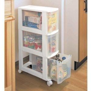 隙間収納 20cm キッチンワゴン 3段 キャスター付 スリム 引き出し キッチンラック 組み立て不要 洗面所 アイリスオーヤマ スリムチェスト *